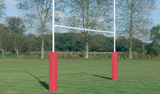 7m steel hinged No 3 folding schools rugby goalposts.
