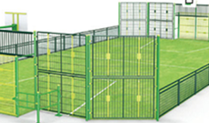 OMG 820 steel & coated mesh panel outdoor multi use games area.