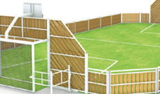 OMG 850 timber panel & steel frame outdoor multi use games area.