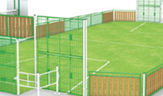 OMG 870 timber panel & steel frame outdoor multi use games area.