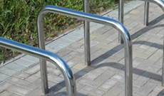 Single steel standard ground fixed bicycle stands