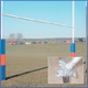 Hinged rugby goal posts