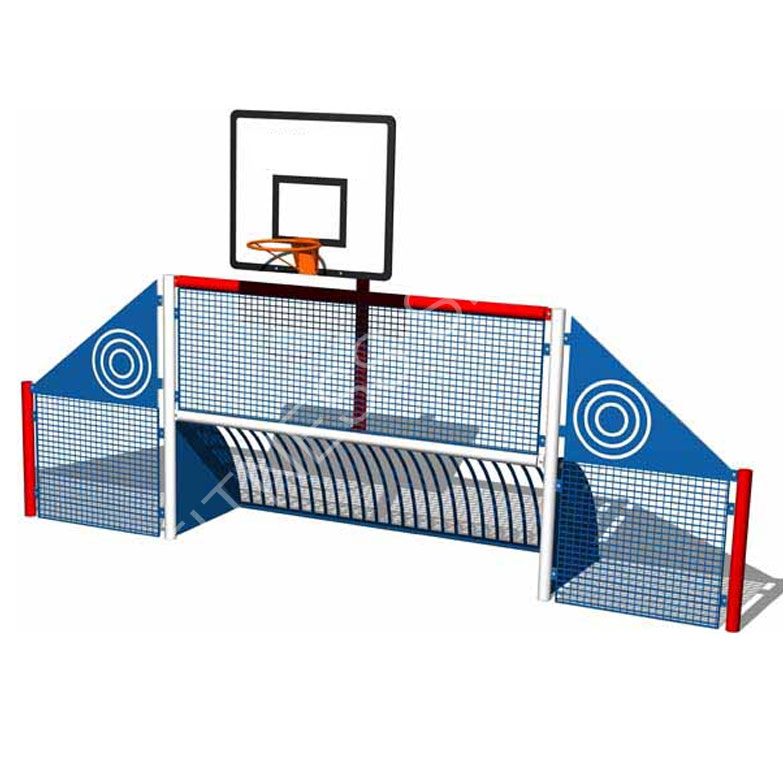 Steel In Ground Basketball & Football Goals Combination For Outdoor