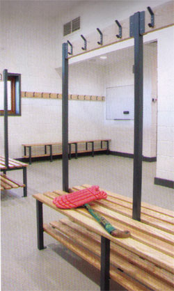 Changing room steel bench