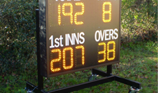 Mobile electronic digital cricket scoreboard.