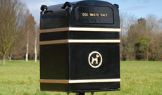Municipal council steel dog waste bin.
