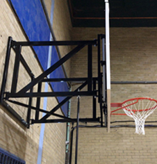 Wall mounted basketball goal