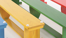 Wooden & alloy gymnasium PE benches.