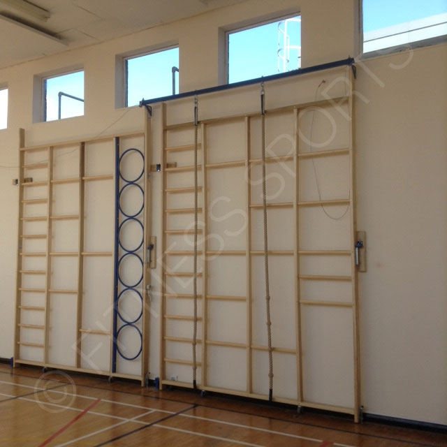 Wooden Horizontall Wall Mounted Hinged PE Gymnasium Climbing Frame