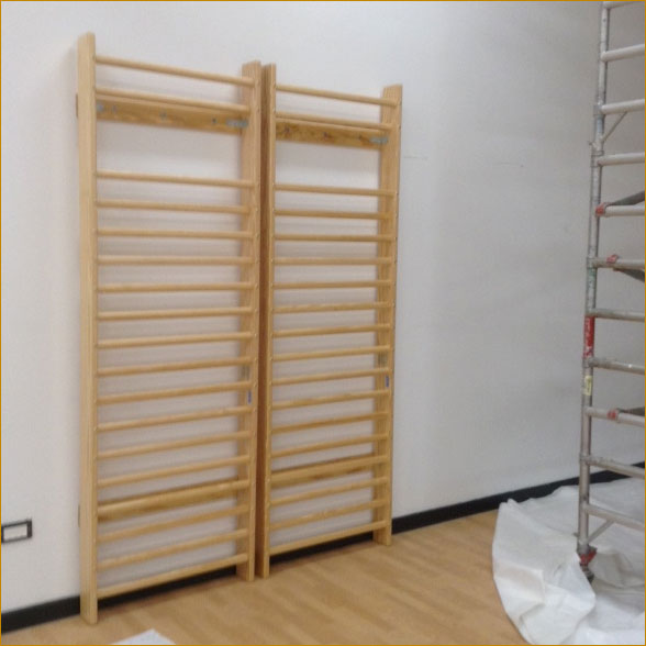Wooden Wall Mounted Gymnasium Bars. Gym PE Wooden Wall Bars Fitness