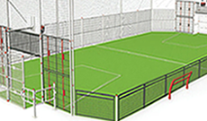 OMG 830 steel panel & netted mesh outdoor multi use games area.