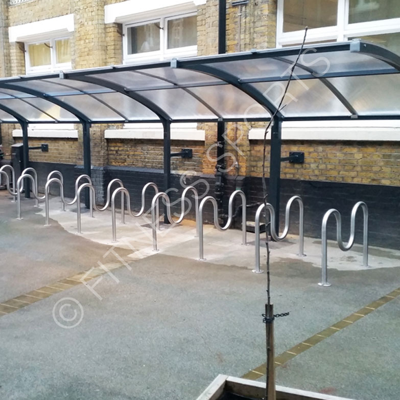 Outdoor Public Perspex Bicycle Canopy Shelter Fitness Sports