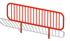 Outdoor adventure trail steel fixed safety barrier.