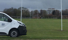 Rugby goal post installation