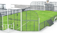 OMG 810 steel & coated mesh panel outdoor multi use games area.