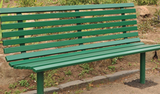 Anti vandal steel fixed public use park seating bench.
