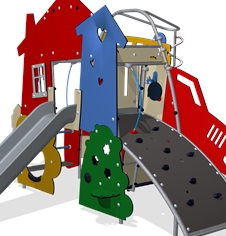 Themed playground play equipment