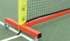 Mini tennis portable steel wheelaway posts.