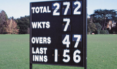 Wooden cricket scoreboard