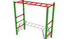 Outdoor playground climbing agility adventure equipment.