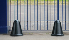Steel and cast iron parking and access bollards.
