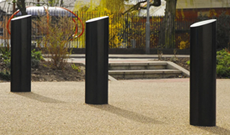 Large PVC plastic hi-viz access bollard post.