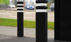 Standard PVC plastic access bollard post.