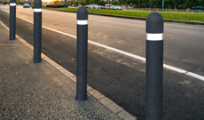 Recycled Plastic White Band Bollard