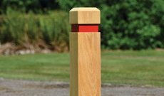 Reflective Outdoor Timber Bollard Post