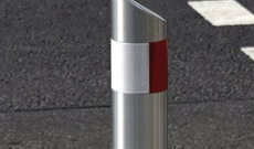 Mitre Topped Stainless Steel Bollard Post