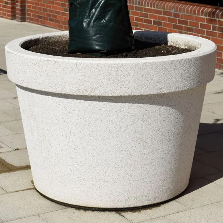 Outdoor Round Cast Cement Pot Planter Outdoor Round Cast Cement Pot Planter