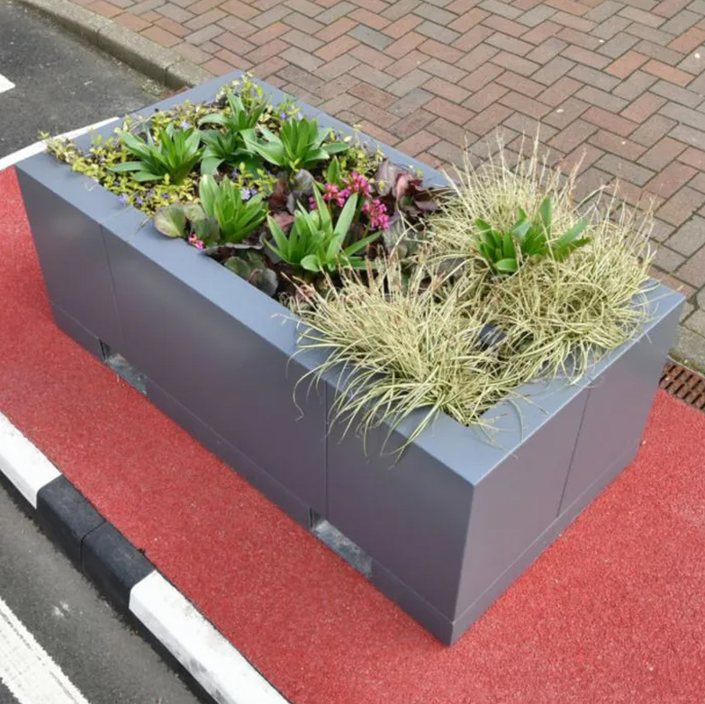 Outdoor Rectangular Coated Steel Planter Outdoor Rectangular Coated Steel Planter