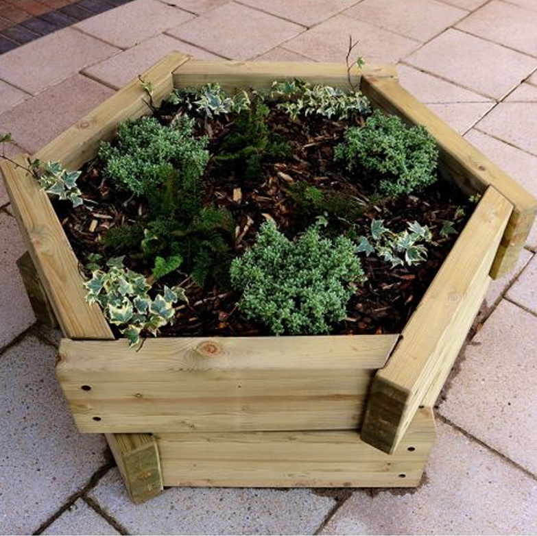 Hexagonal Natural Timber Planter Hexagonal Natural Timber Planter