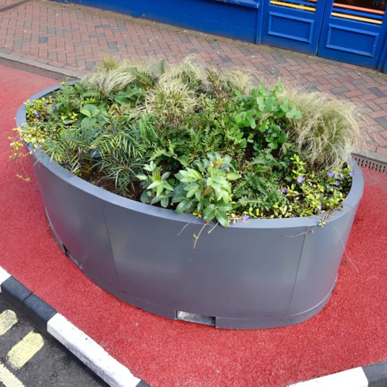 Large Oval Coated Steel Planter Large Oval Coated Steel Planter