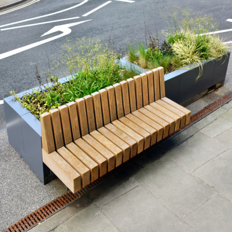 Outdoor Public Seating Combination Planter Outdoor Public Seating Combination Planter