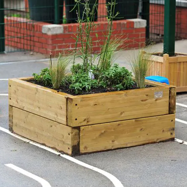 Square Natural Timber Planter Square Natural Timber Planter