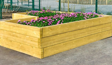 Corner Unit Natural Timber Planter