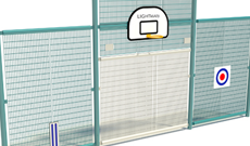 Steel playground multi sport outdoor sports walls.