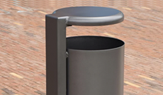 Premier 45ltr steel pole mounted PVC litter bin.