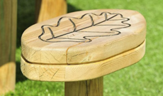 Outdoor Playground Wooden Leaf Seat Stools