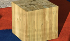 Outdoor Playground Wooden Cube Box Seat
