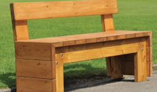 Outdoor Slatted Wooden Seating Bench