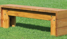 Outdoor Slatted Wooden Single Bench Seat