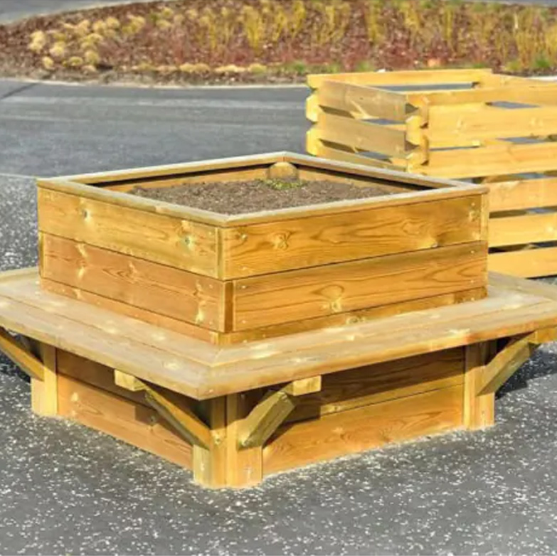 Outdoor Wooden Planter Bench Seating Outdoor Wooden Planter Bench Seating