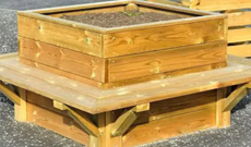 Outdoor Wooden Planter Bench Seating