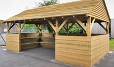 Wooden Pavillion Weather Shelter
