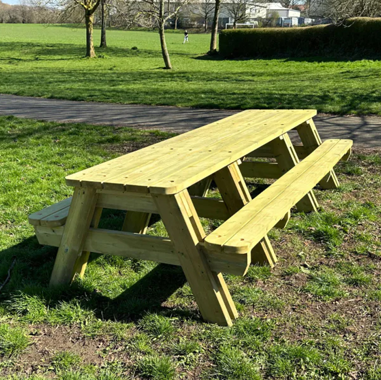 Outdoor King Sized Wooden Picnic Table Outdoor King Sized Wooden Picnic Table
