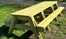 Outdoor King Sized Wooden Picnic Table