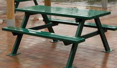 Outdoor Ground Fixed Steel Picnic Table