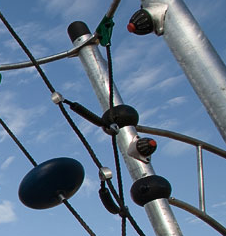 Steel adventure climbing playground equipment